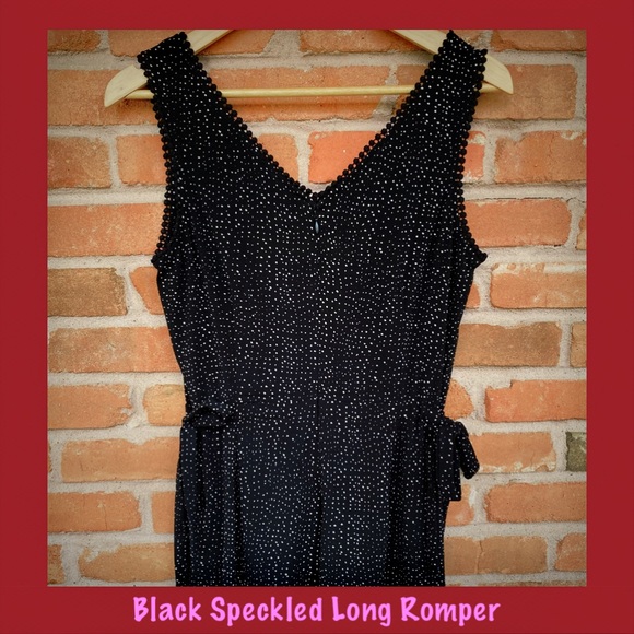 Black Speckled Long Romper - Picture 3 of 4